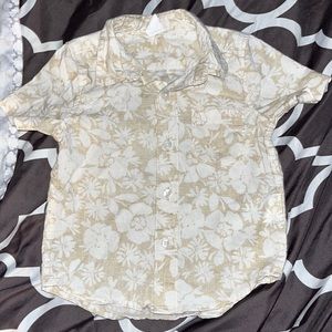 Toddler Linen-Cotton Floral Oxford Shirt